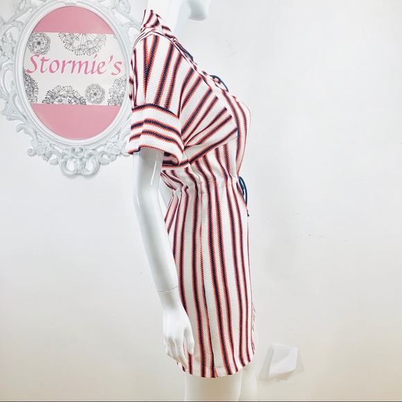 Zara WB Collection /Striped Drawstring Waist White - Picture 5 of 8